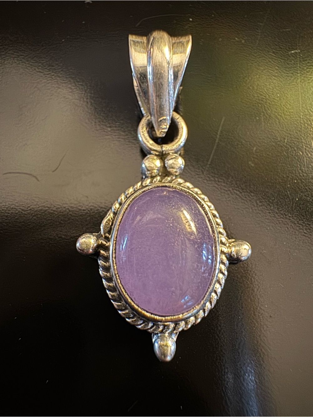 Lavender Jade Pendant - Sterling Silver
